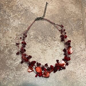 Elegant Red Beaded Necklace